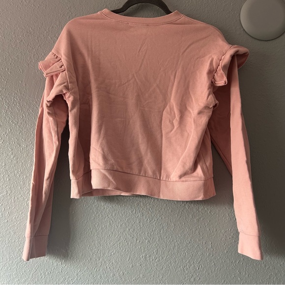 Forever 21 pink ruffle sleeve crewneck sweater - Picture 2 of 3